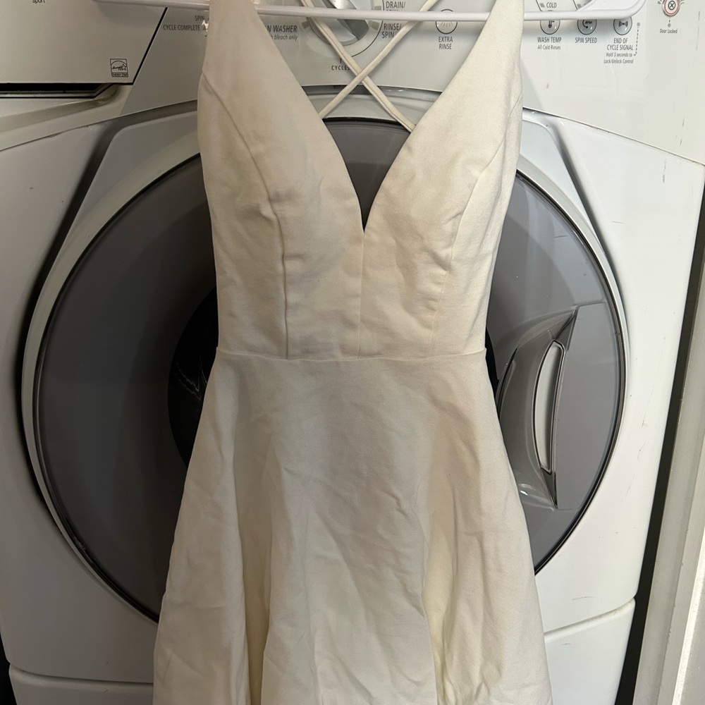 Lulu's Cream Backless Dress